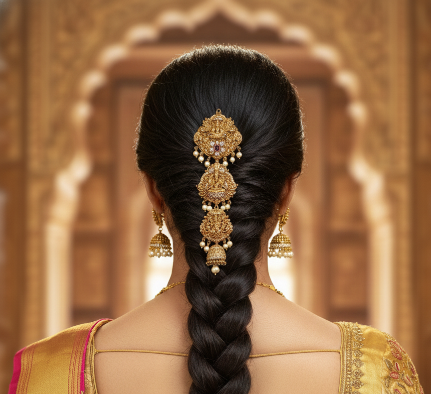 The Divine Lakshmi Triple-Tier Jada Billa