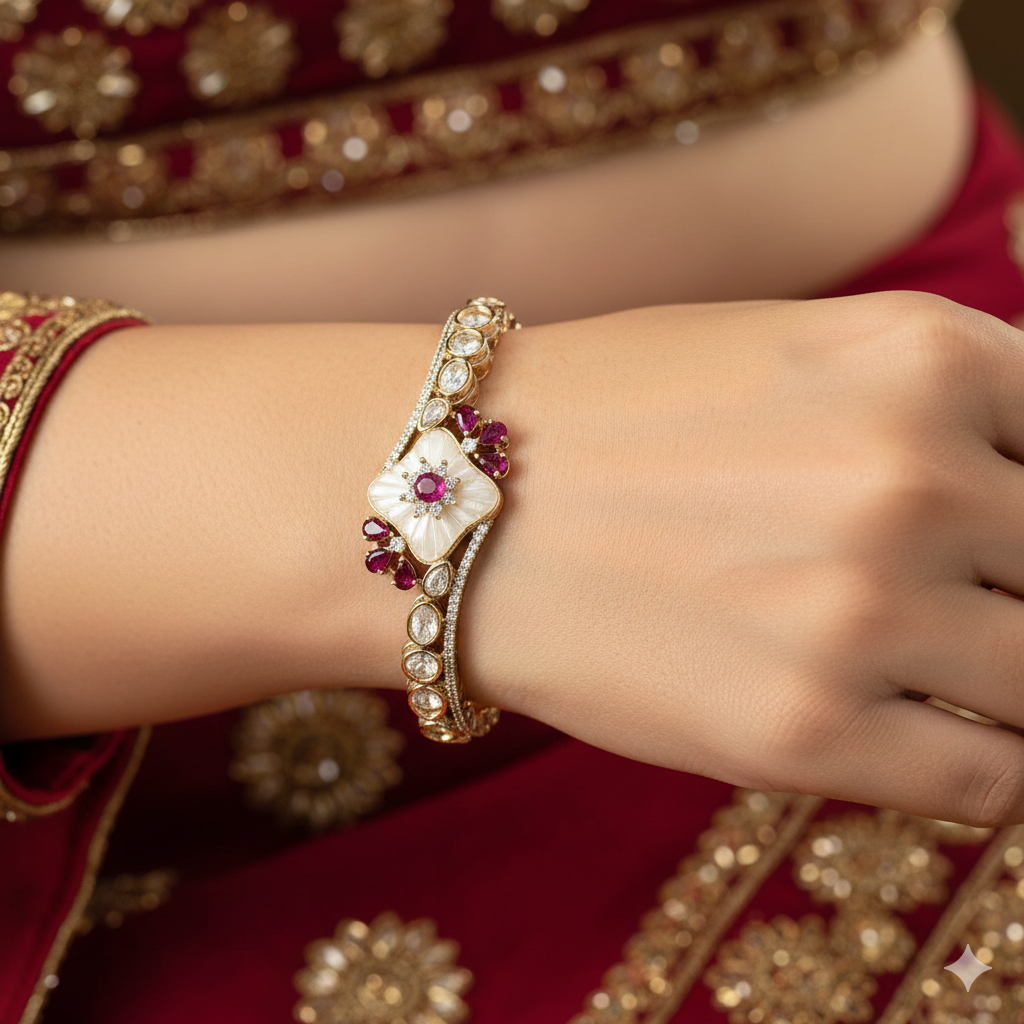 Royal Rubine Polki Cuff