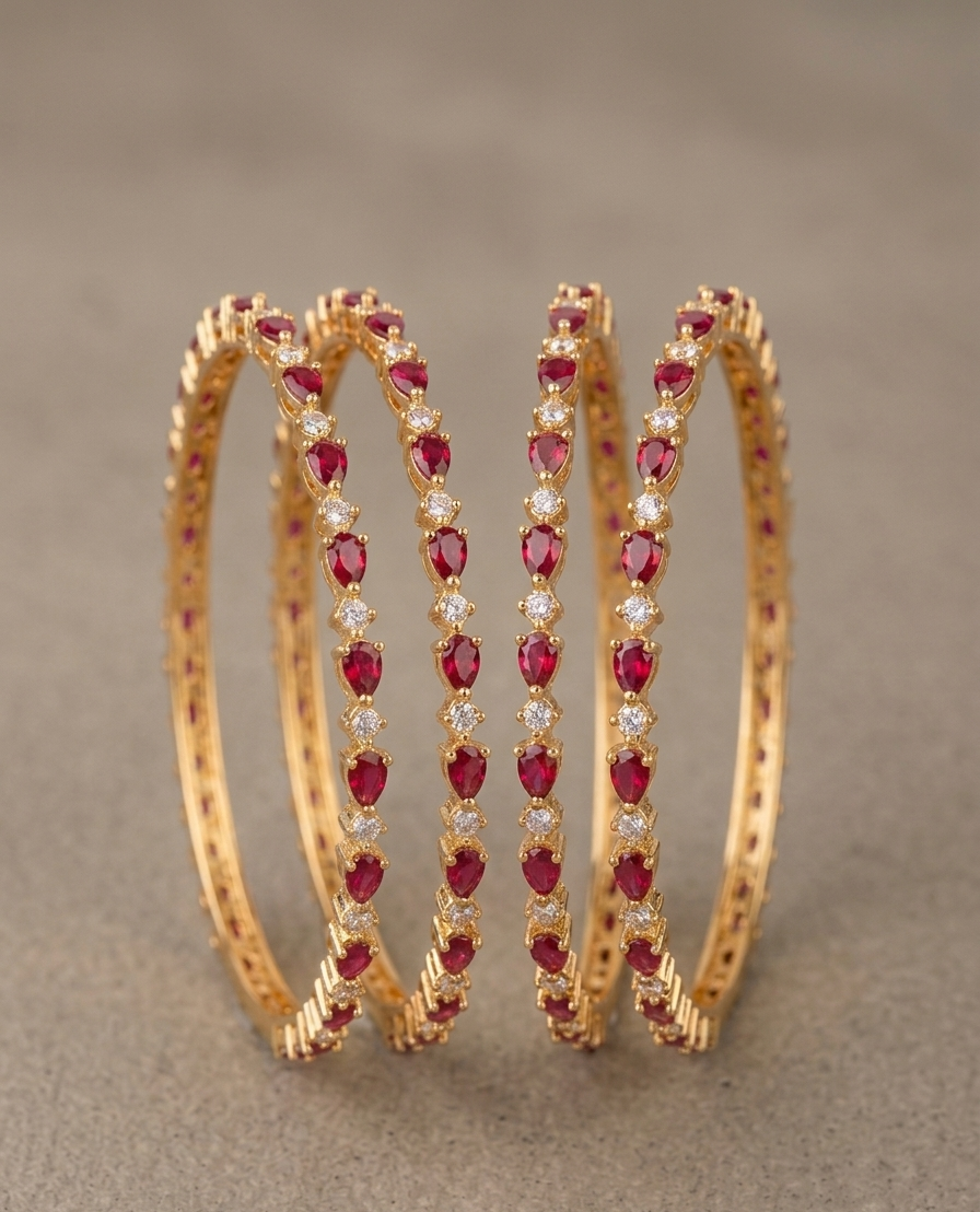 The Aadrika Red AD Bangle Set