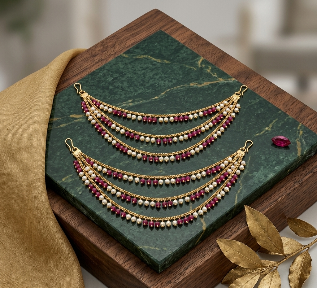 Royal Beaded Ear Chain