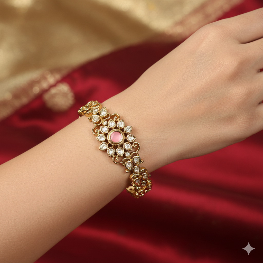 Gulabi Polki Heritage Bracelet