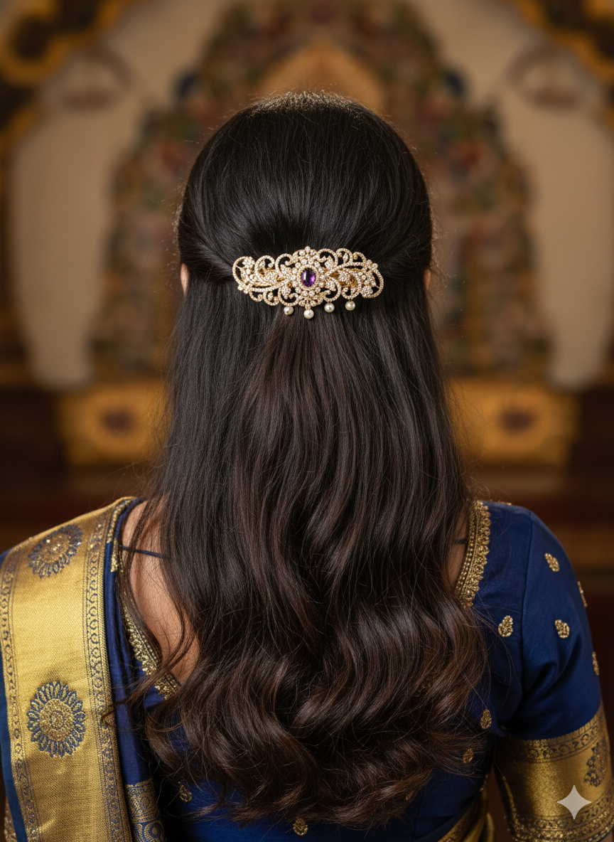 Victorian-style filigree barrette