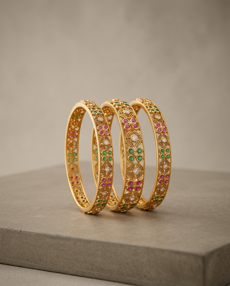 The Navya Jali Bangle Trio
