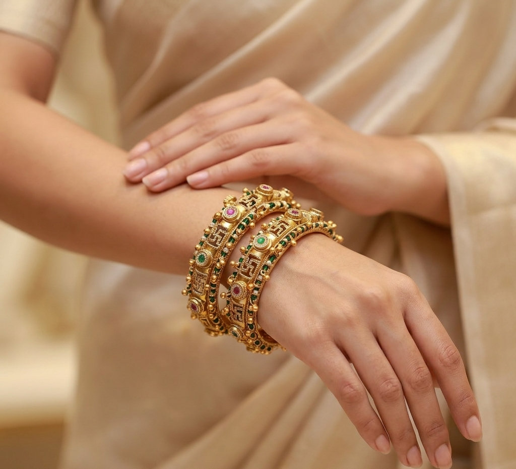 Sacred Ruby-Emerald Gold Kadas