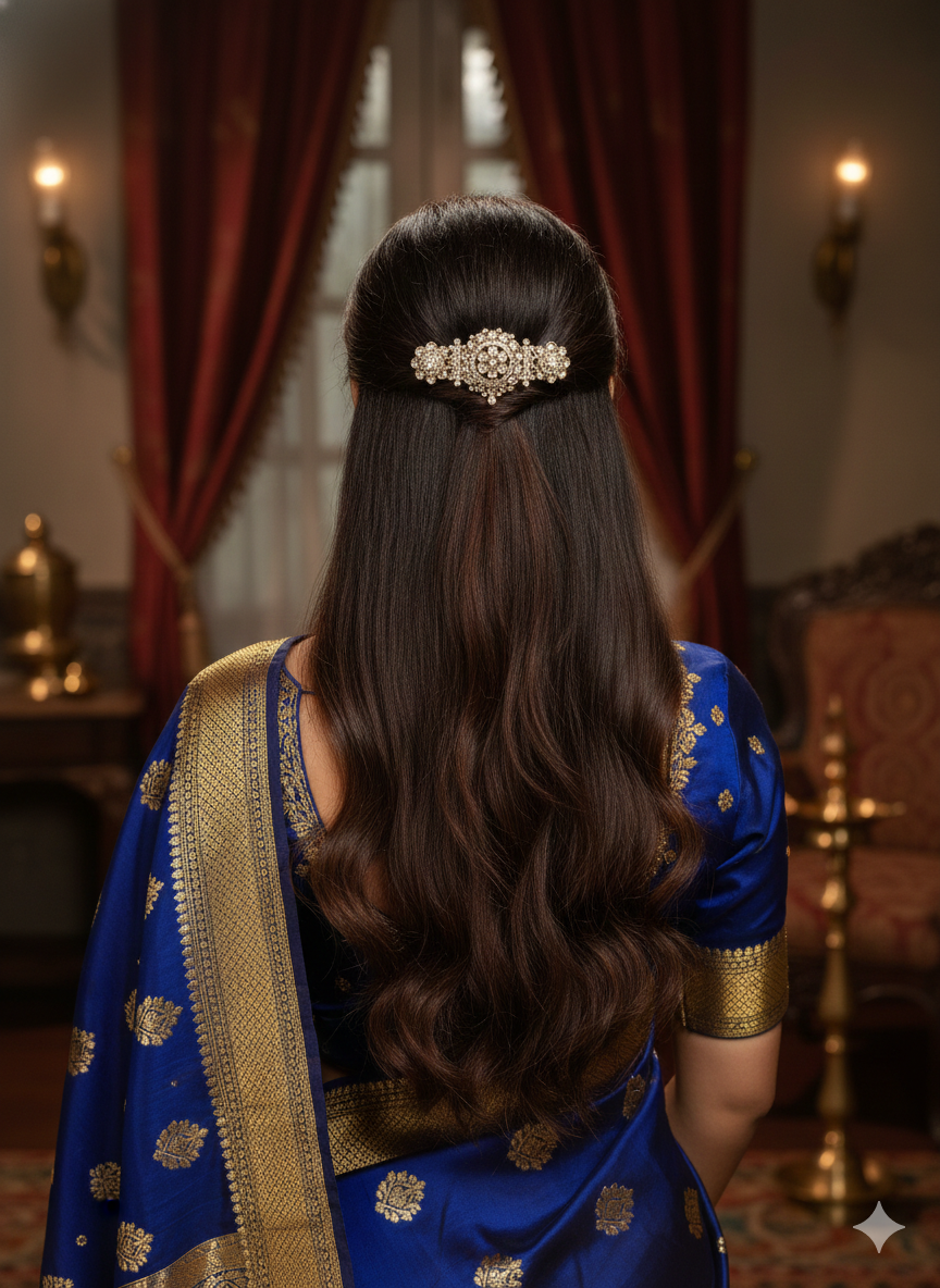 Victoria Gilded Crystal Mandala Hair Barrette