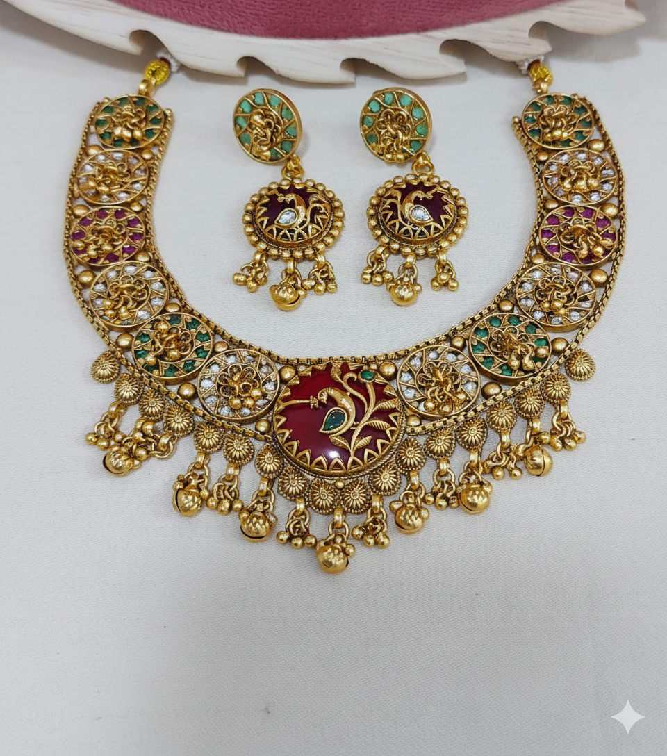 Empress Peacock Antique Choker