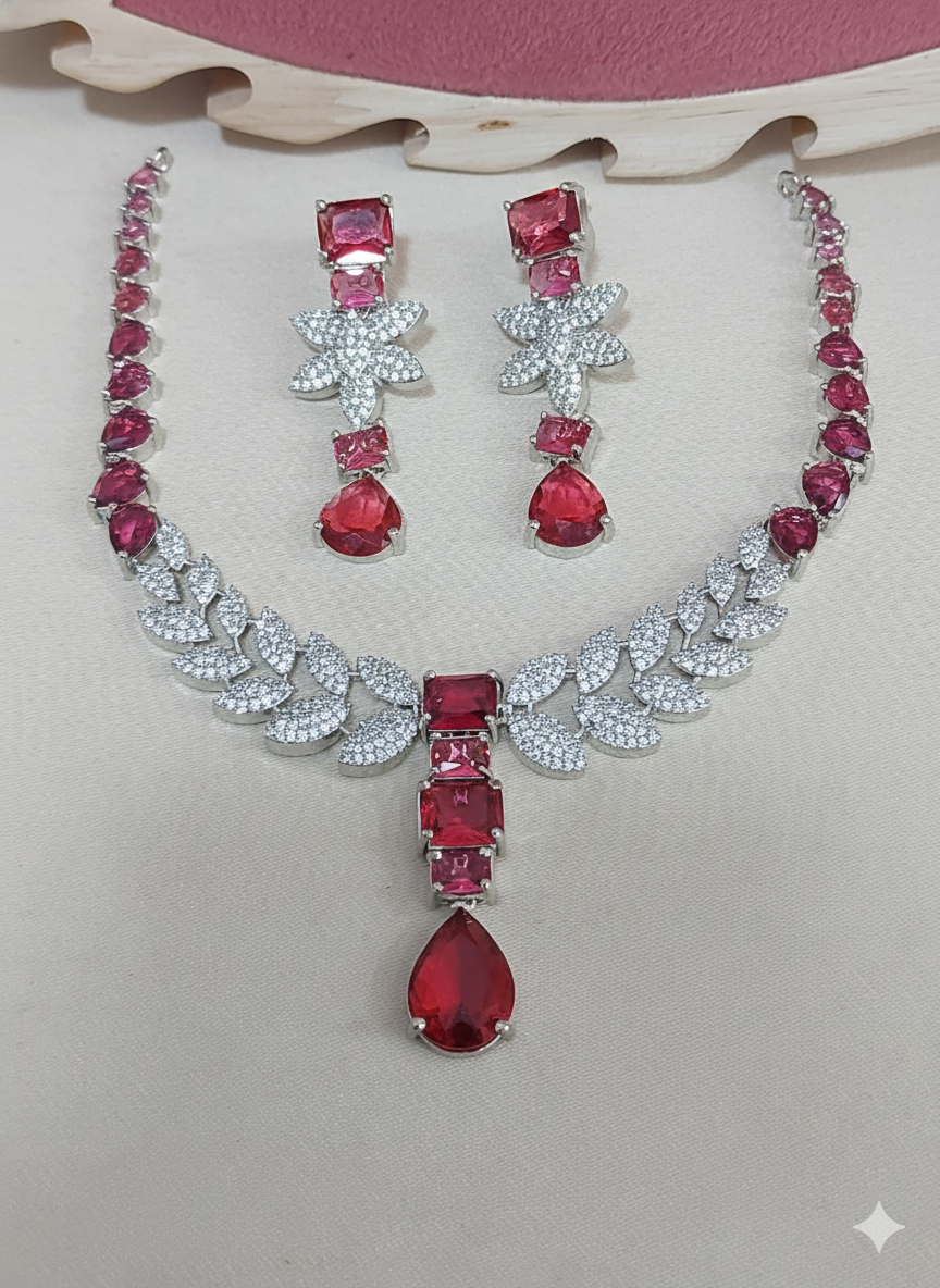 Cerise Flora Statement Set