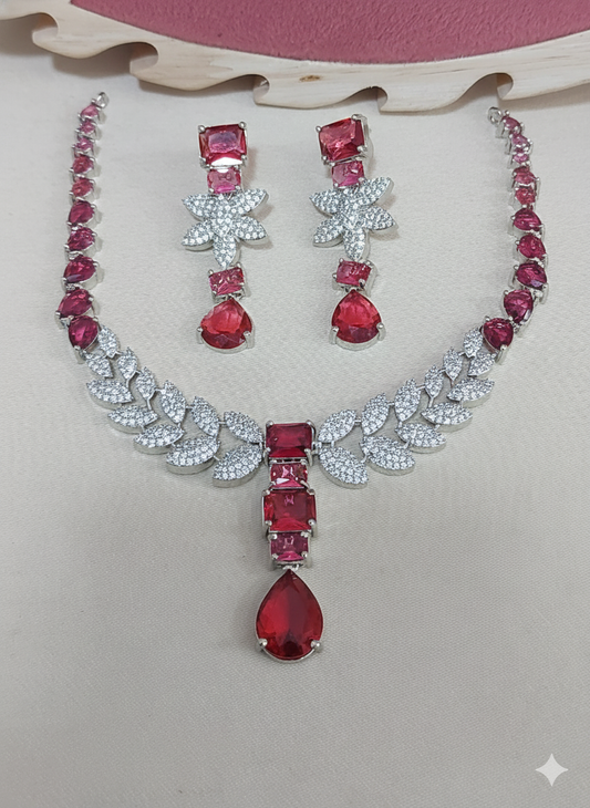 Cerise Flora Statement Set