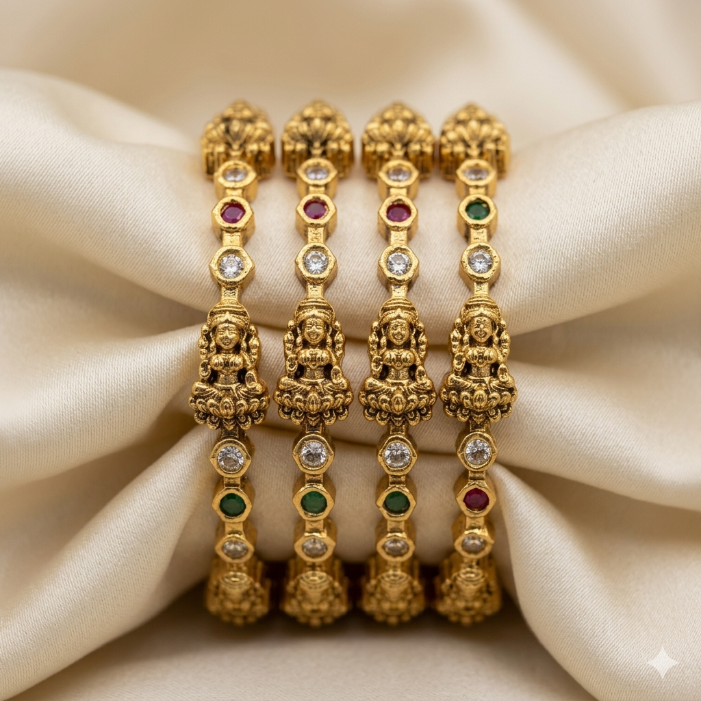 Goddess Lakshmi Temple Bangle Set