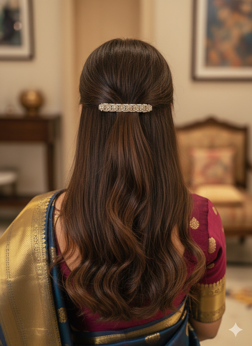 Seraphina Vintage-Style Pearl & Crystal Barrette