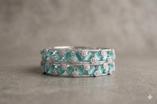 Mint Frost Silver-Plated Bridal Kadas