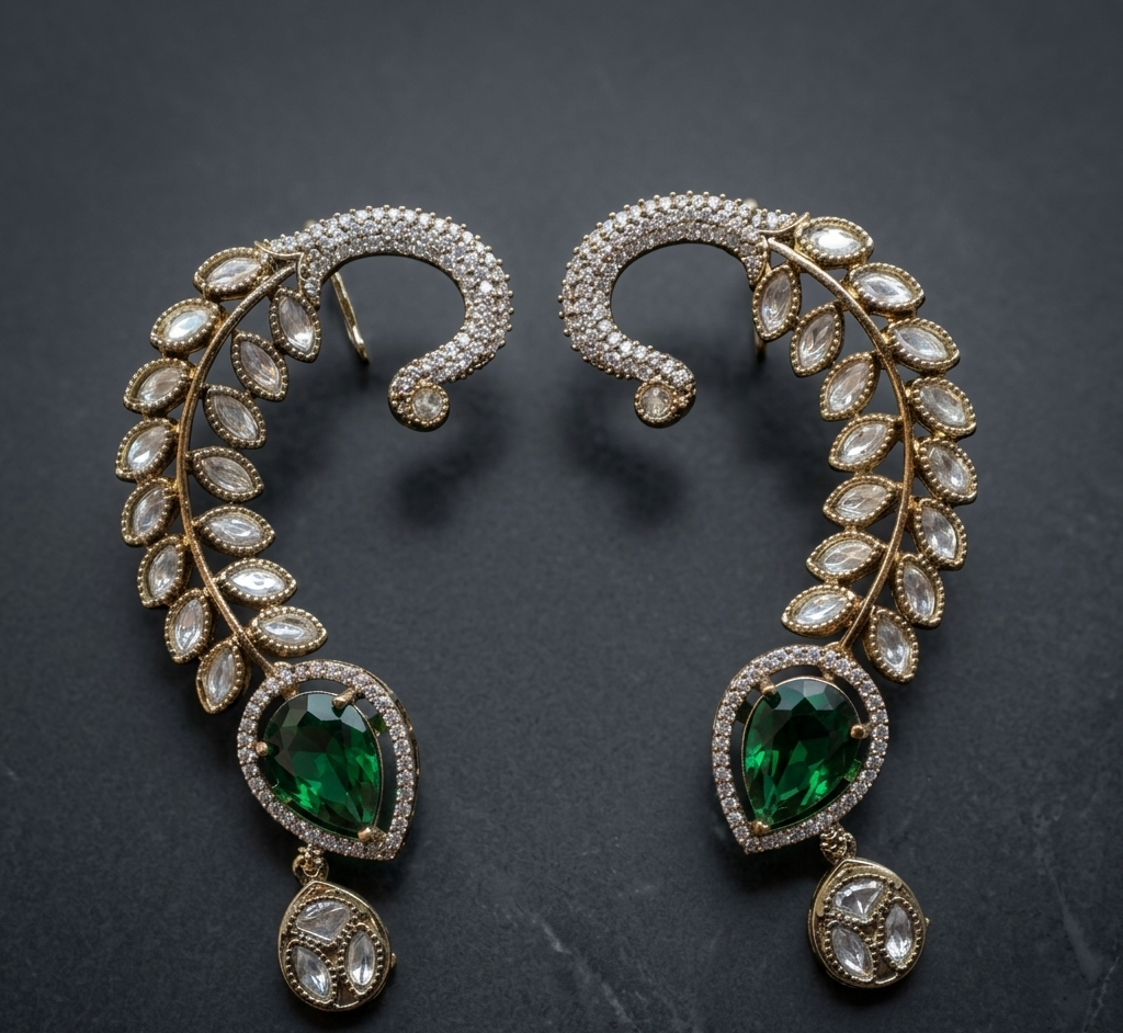The Emerald Ivy Ear Cuffs