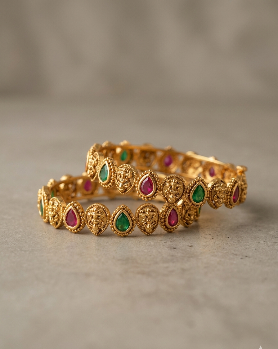 The Trisha Beaded Nakshi Bangle Pair