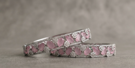 Pastel Pink Stone Embellished Kada