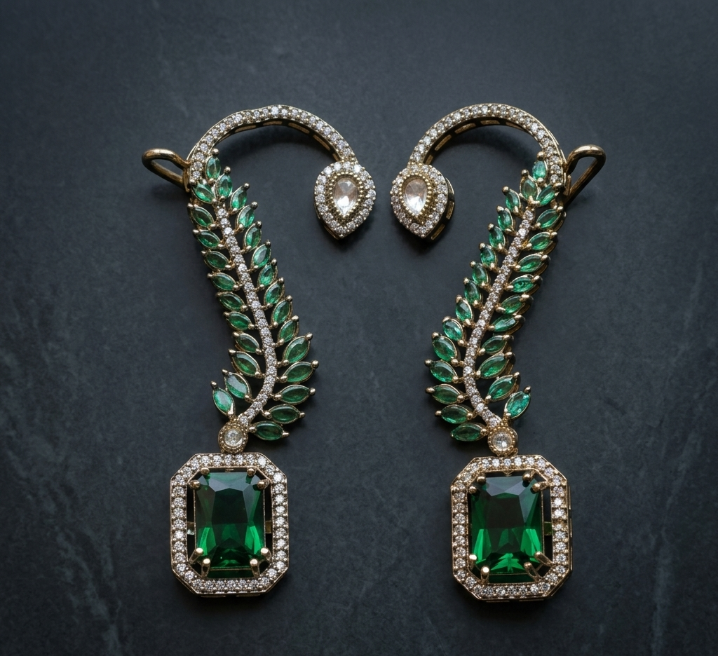 Emerald Leaf Statement Drops