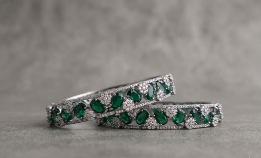 The Zubaria Emerald Kada Pair