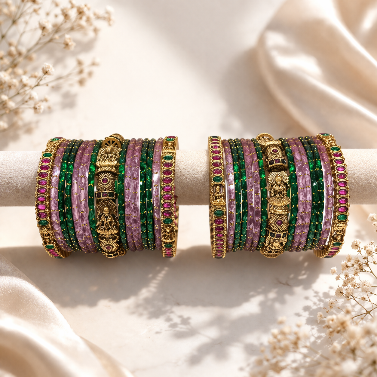 Raindrop Bangles & Antique Bangles Combo