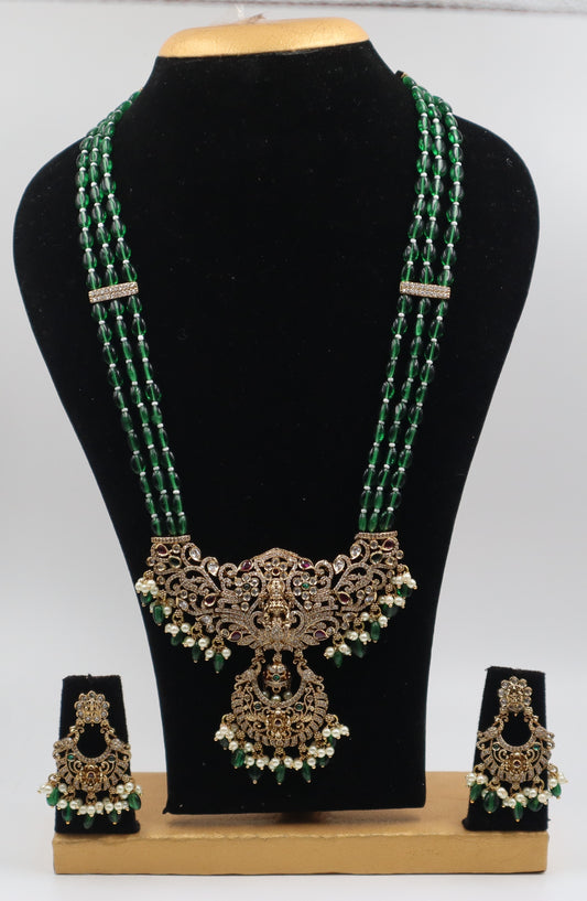 Emerald Lakshmi Haar Set