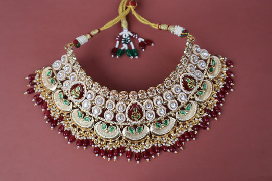 The 'Chandbali Ruby' Kundan Bridal Set