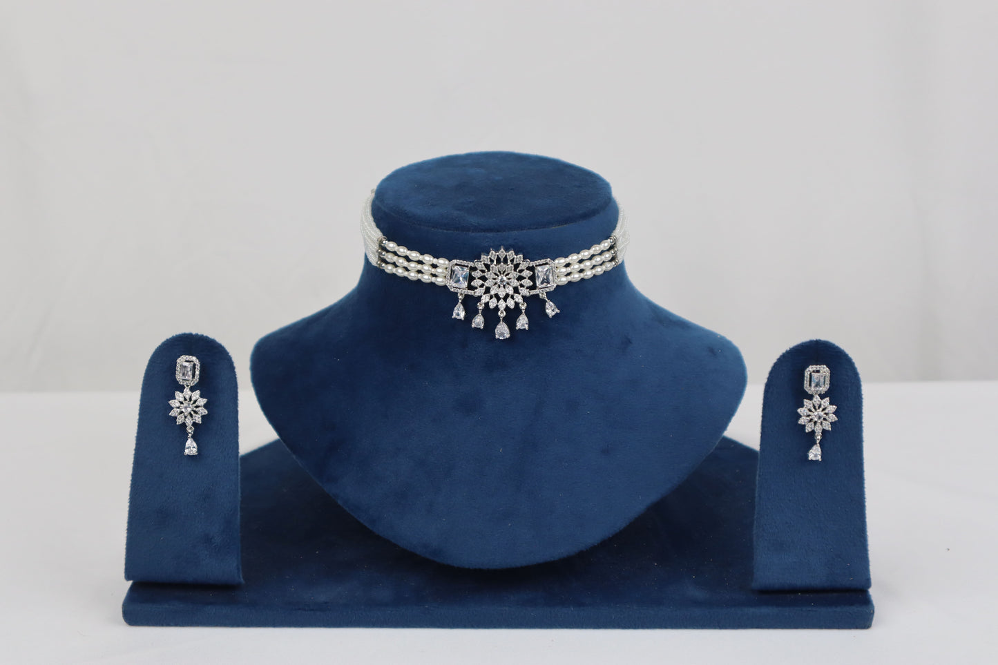 Bridal CZ Snowflake Choker Set