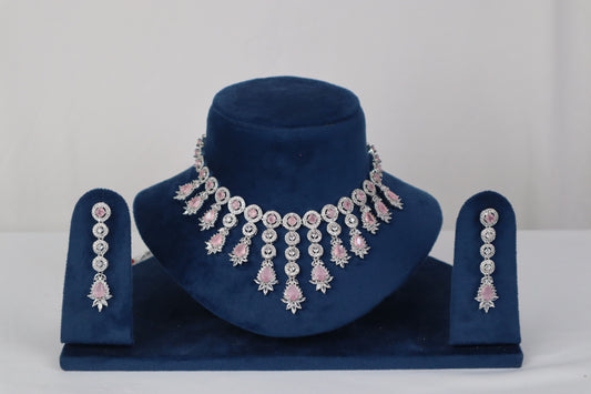 Rose Aura teardrop Choker & Earring Set