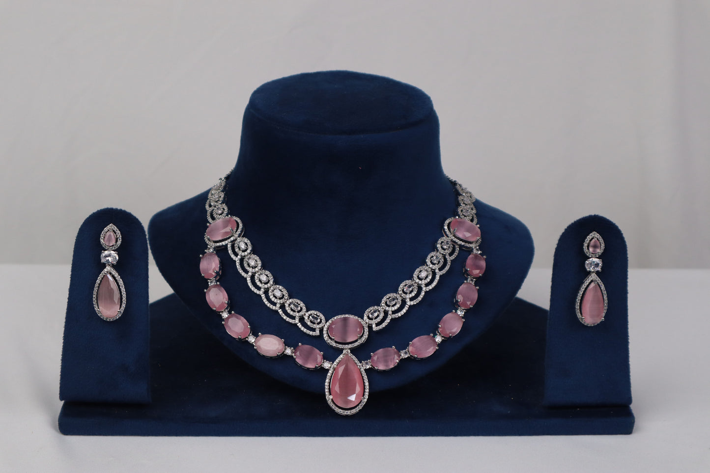 Rosé Empress Double-Layered Statement Set