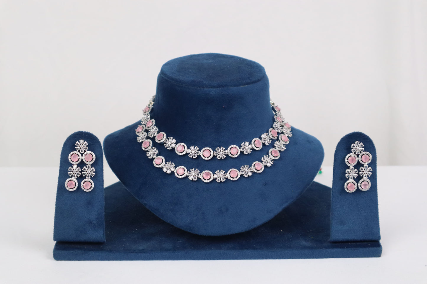 Blush Bloom Dual-Layer Necklace Set