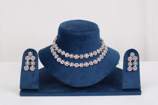 Blush Bloom Dual-Layer Necklace Set