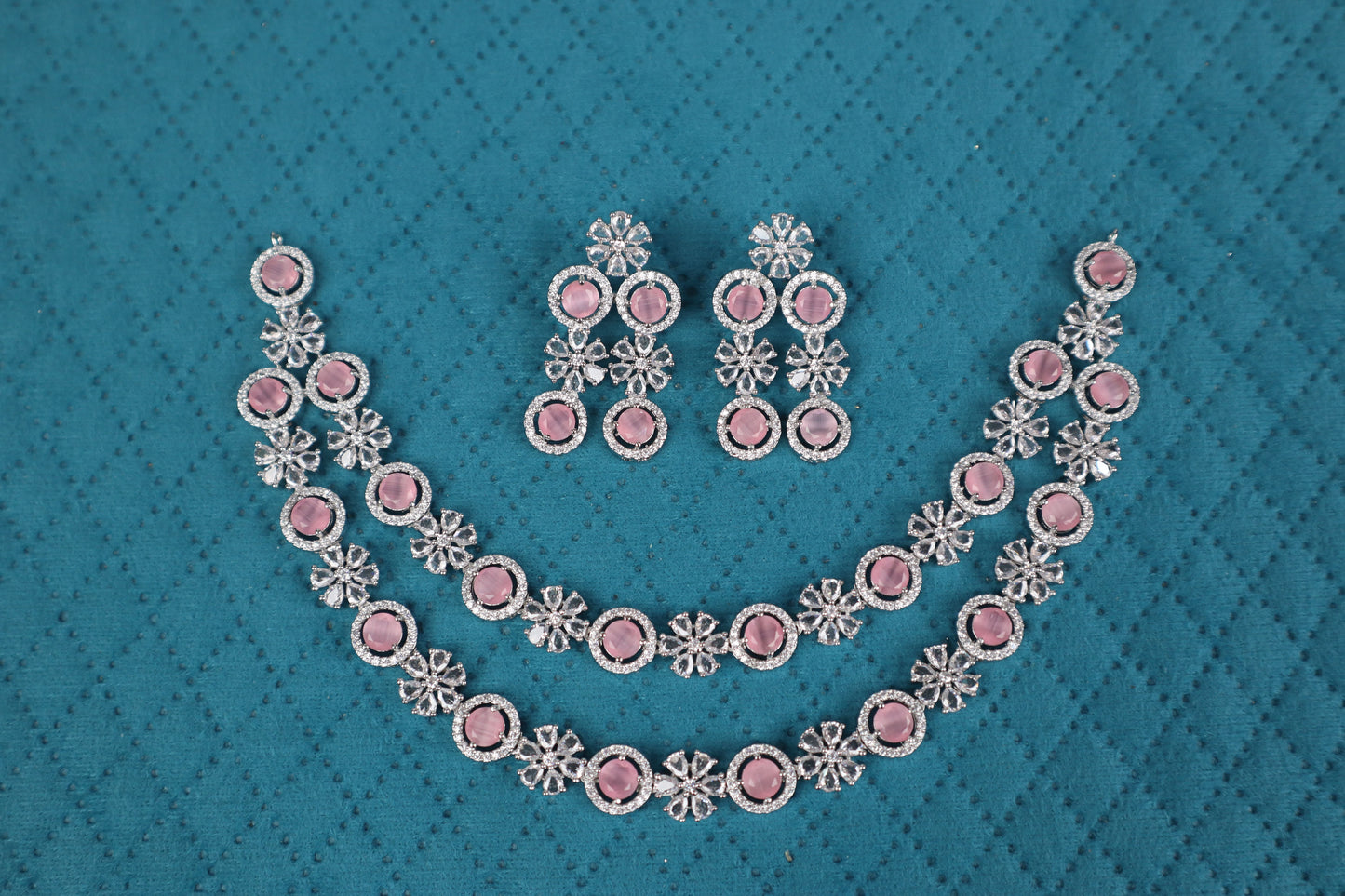 Blush Bloom Dual-Layer Necklace Set