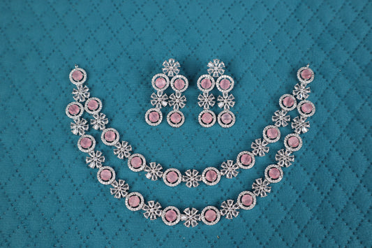 Blush Bloom Dual-Layer Necklace Set