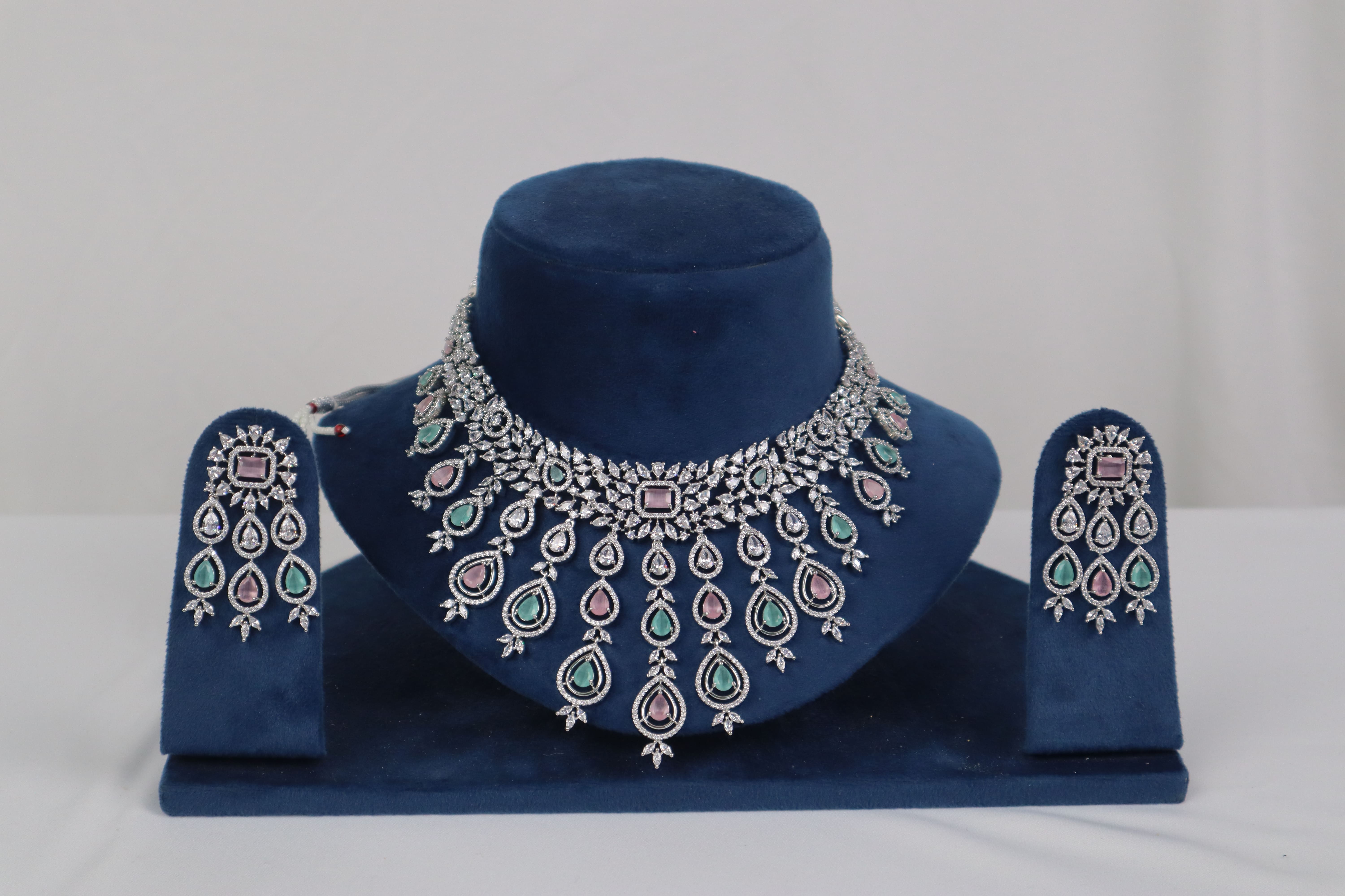 Mint & Blush Chandelier Necklace