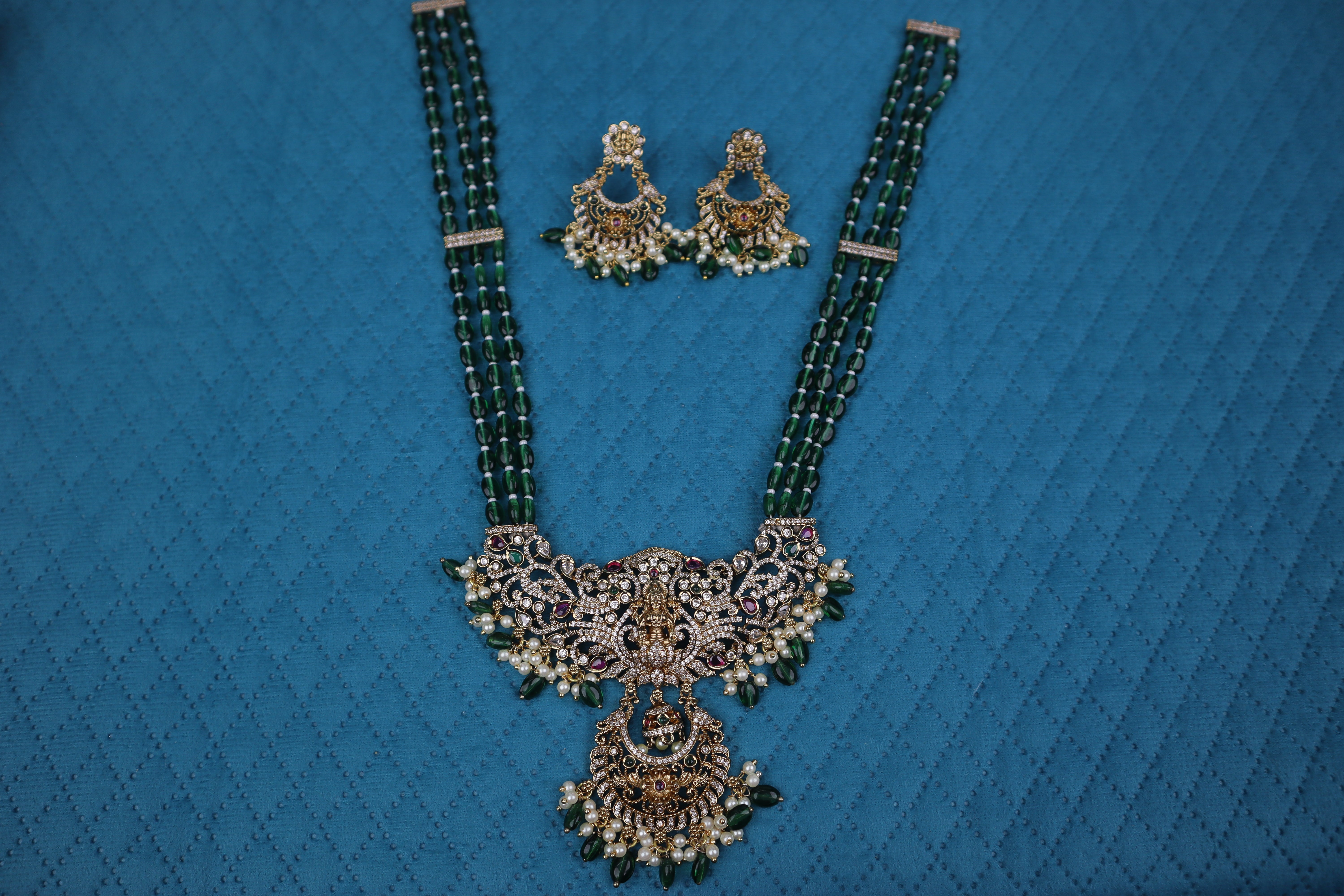 Emerald Lakshmi Haar Set