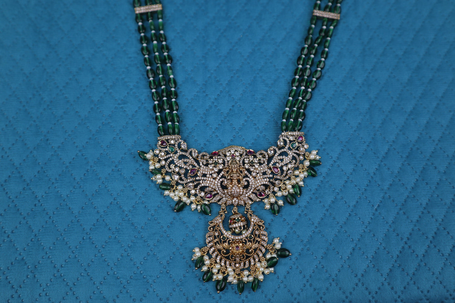 Emerald Lakshmi Haar Set