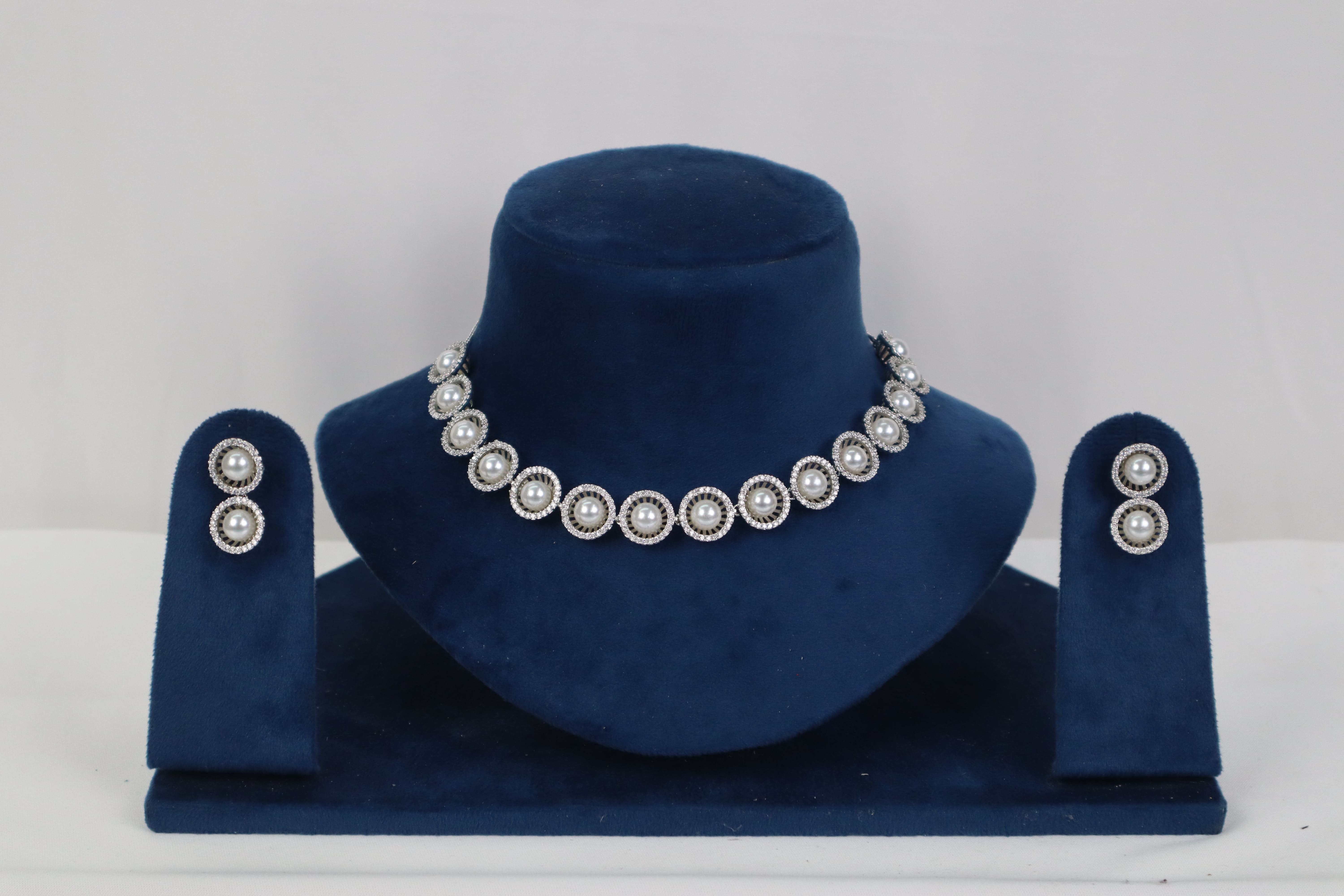 Luminous Orbit Choker & Drop Earrings