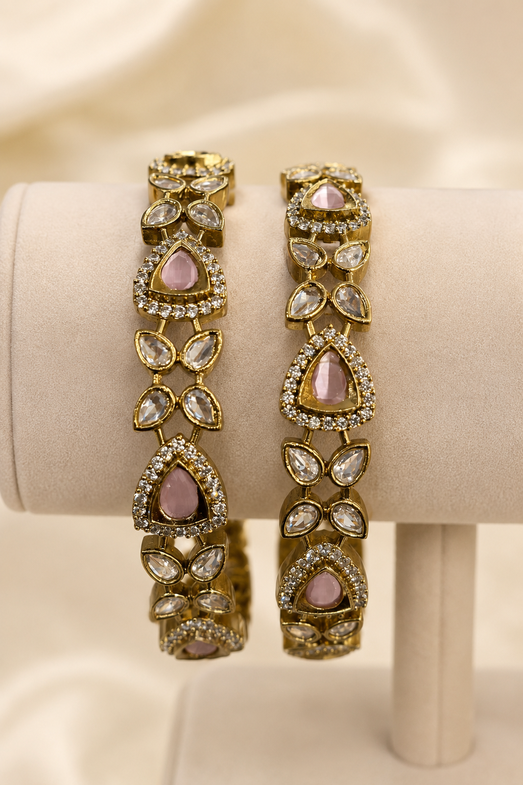 Vintage Pink Stone Victorian Kada