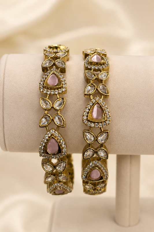 Vintage Pink Stone Victorian Kada