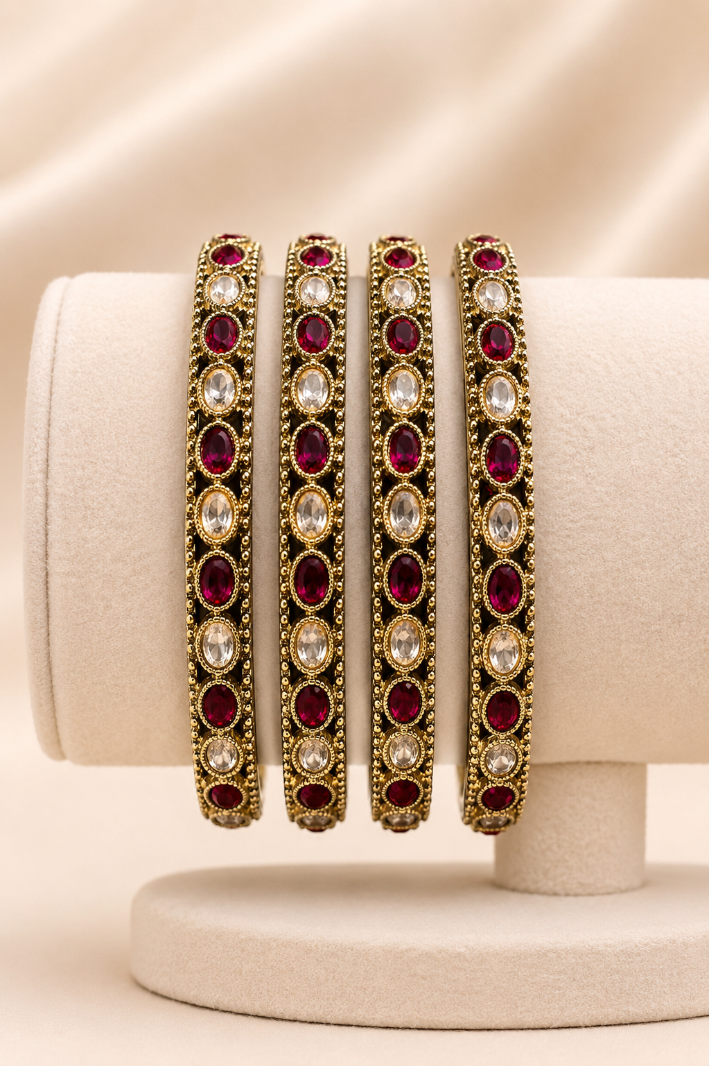 Timeless Ruby Victorian Bangles
