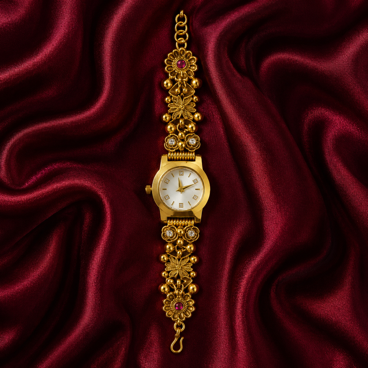 Antique Floral Diamond Quartz Watch