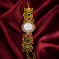 Antique Bead Ruby Emerald Bridal Watch