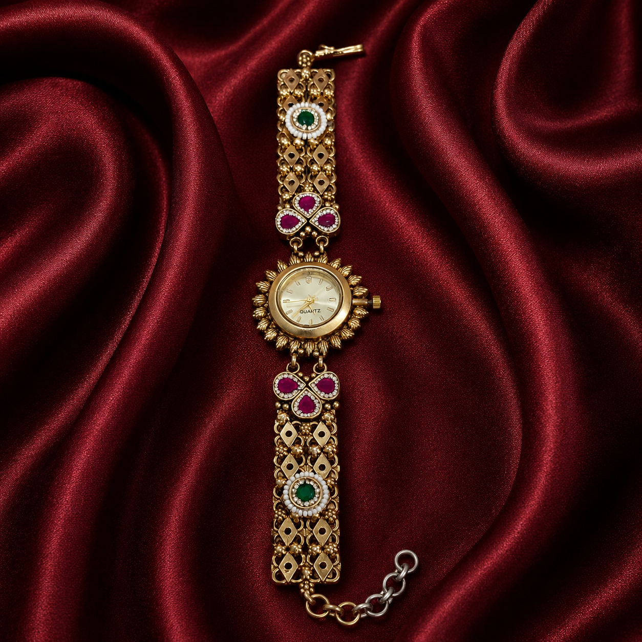 Ruby Emerald Antique Bridal Watch