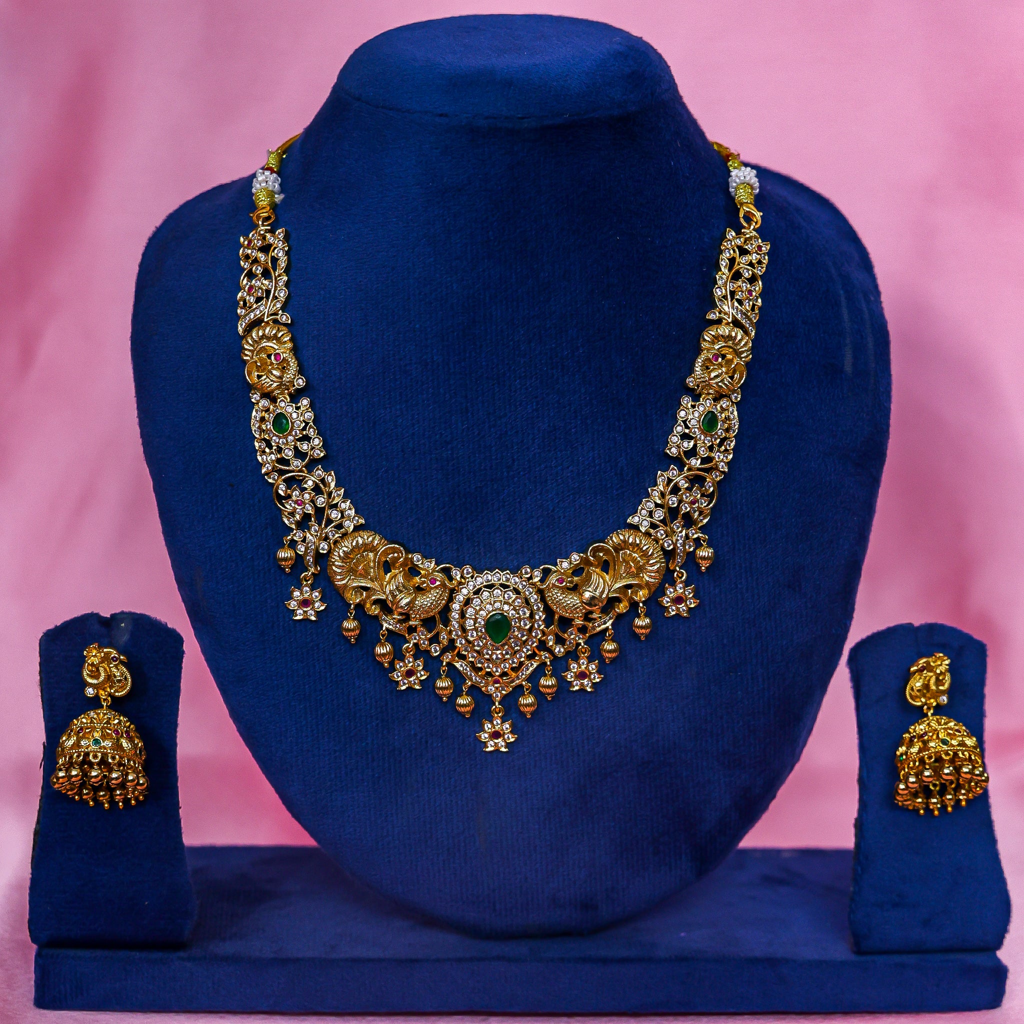 The Mayura Emerald Guttapusalu Set