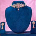 The Rose Quartz Oval Polki Choker Set