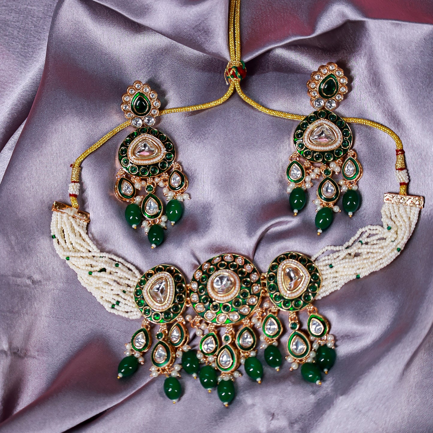 The Emerald Meenakari Polki Choker