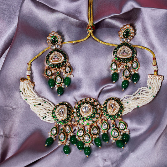 The Emerald Meenakari Polki Choker