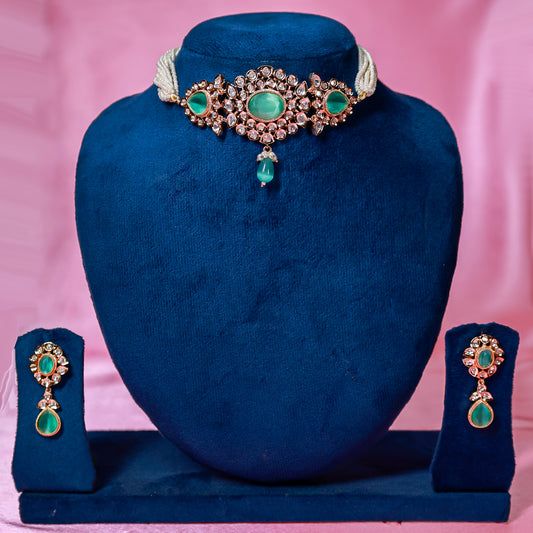 The Emerald Oval Polki Choker Set