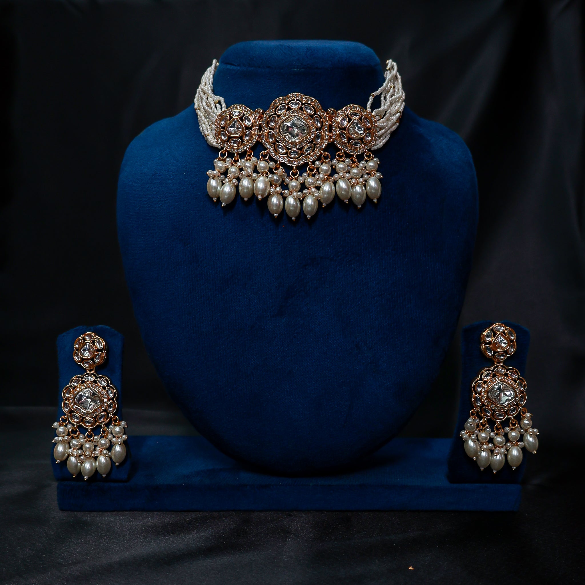 The Timeless Bridal Polki & Pearl Choker Set