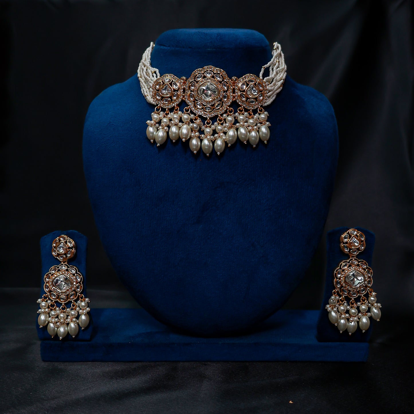 The Timeless Bridal Polki & Pearl Choker Set