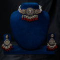 The Heritage Ruby Droplet Polki Choker Set