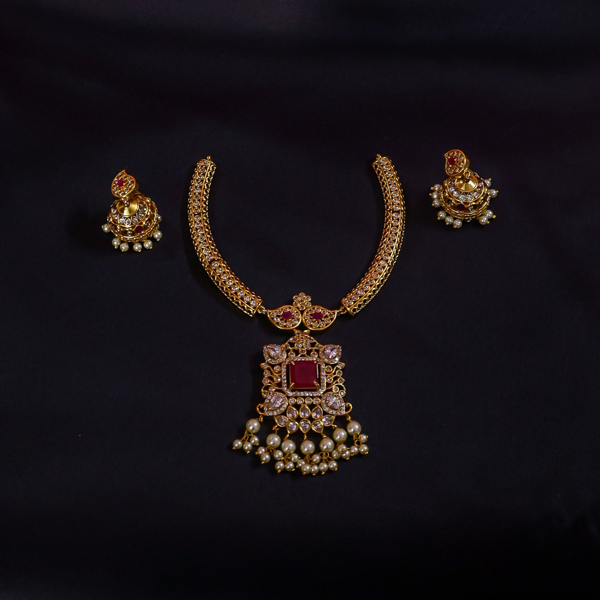 The Rajbari Ruby Choker Set