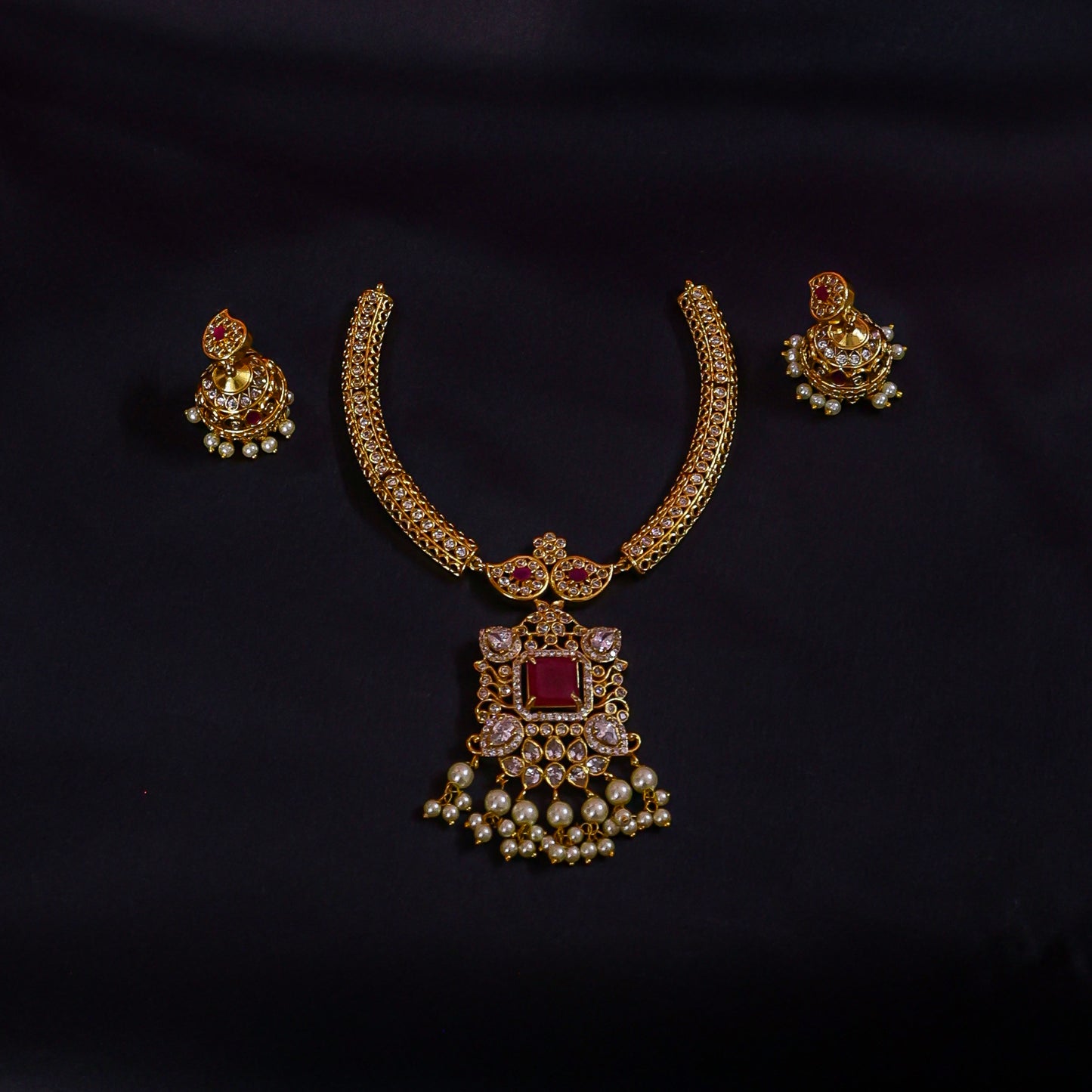 The Rajbari Ruby Choker Set